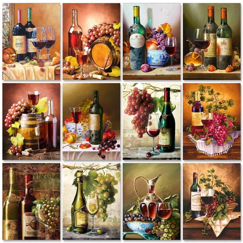 RUOPOTY Lukisan Anggur dengan  - Home Decor Diy Ideas ulasan dan harga