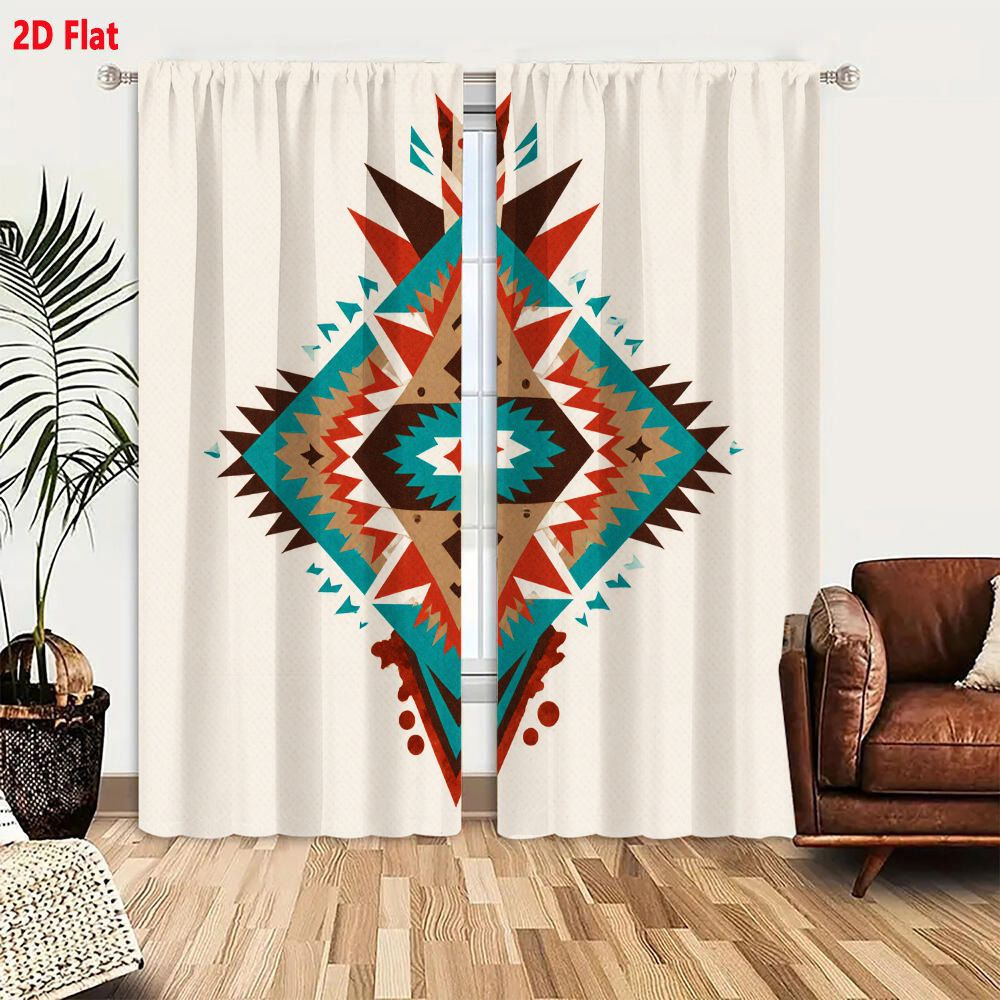 2 Buah Tirai 2D Desain Seni Tr - Home Decor Color Palettes ulasan dan harga
