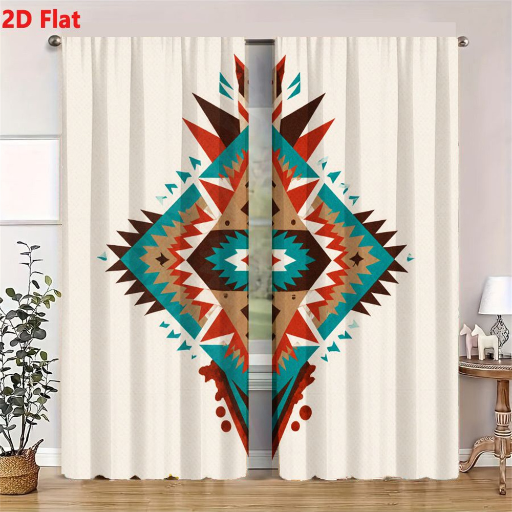 2 Buah Tirai 2D Desain Seni Tr - Home Decor Color Palettes ulasan dan harga