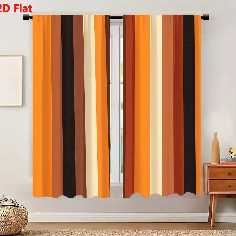2 Buah Tirai 2D Pola Garis Ver - Home Decor Color Palettes ulasan dan harga
