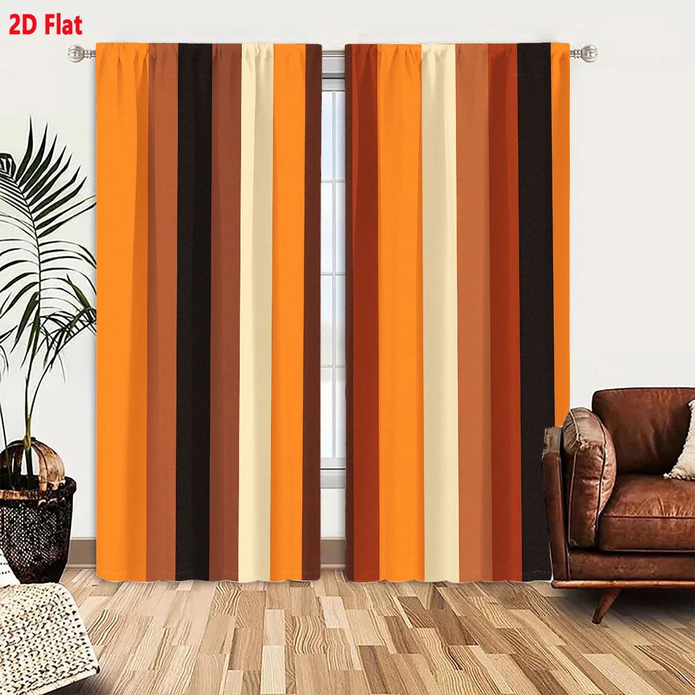 2 Buah Tirai 2D Pola Garis Ver - Home Decor Color Palettes ulasan dan harga