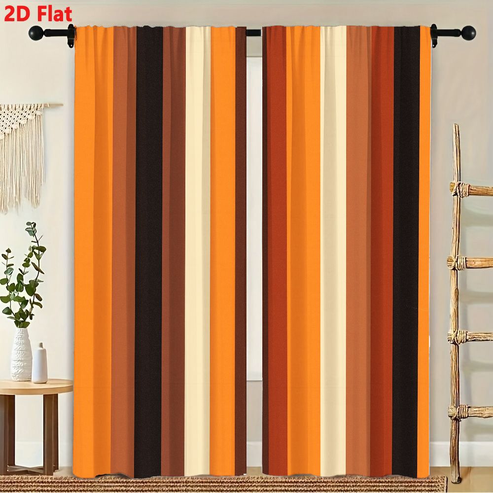 2 Buah Tirai 2D Pola Garis Ver - Home Decor Color Palettes ulasan dan harga